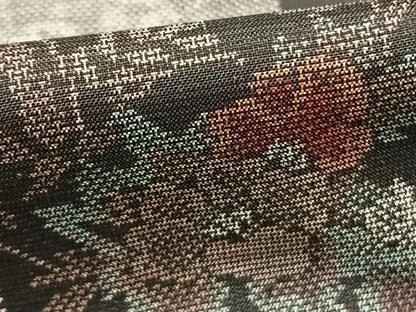 平和屋着物●本場大島紬 カタス9マルキ 色紙花文 正絹 逸品 AABE1678fy