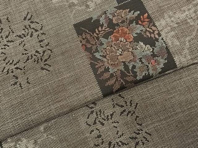 平和屋着物●本場大島紬 カタス9マルキ 色紙花文 正絹 逸品 AABE1678fy