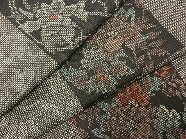 平和屋着物●本場大島紬 カタス9マルキ 色紙花文 正絹 逸品 AABE1678fy