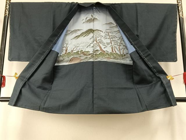 平和屋着物●男性　紬　アンサンブル　亀甲絣　正絹　逸品　AABE1680fy