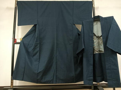 平和屋着物●男性 紬 アンサンブル 霞文 正絹 逸品 AABE1683fy