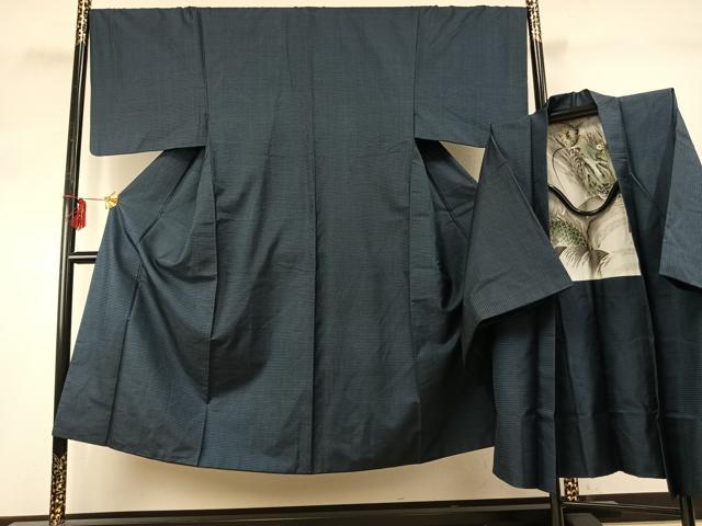 平和屋着物●男性　本場大島紬　アンサンブル　100亀甲　総詰め　正絹　逸品　AABE1685fy