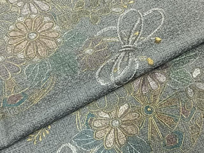 平和屋着物●訪問着　総刺繍　片輪車花文　金糸　正絹　逸品　AABE1690fy