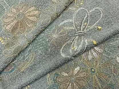 平和屋着物●訪問着　総刺繍　片輪車花文　金糸　正絹　逸品　AABE1690fy