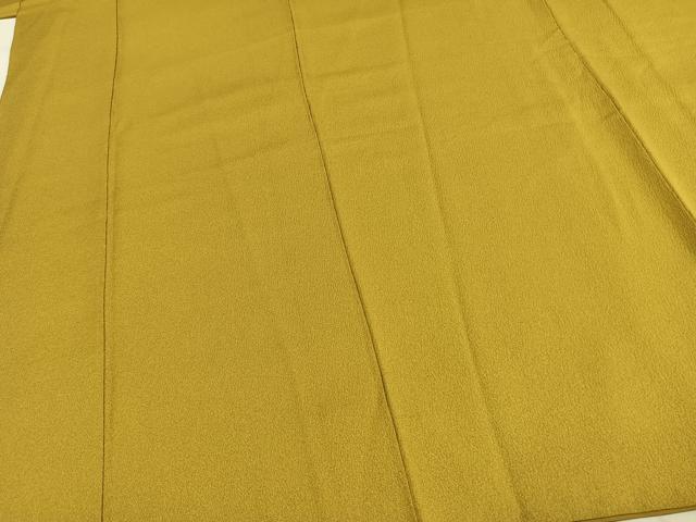 平和屋着物●上質な色無地　芥子色　正絹　逸品　AABE1696fy