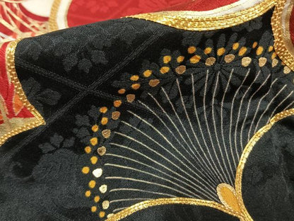 平和屋着物●豪華振袖　駒刺繍　草花文　暈し染め　金糸　金銀彩　正絹　逸品　AABE1698fy