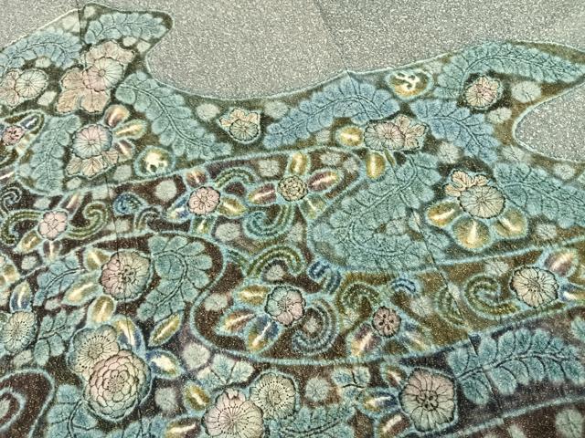 平和屋着物○樋熊哲也 訪問着 辻が花 絞り 手描き 金通し地 正絹 逸品