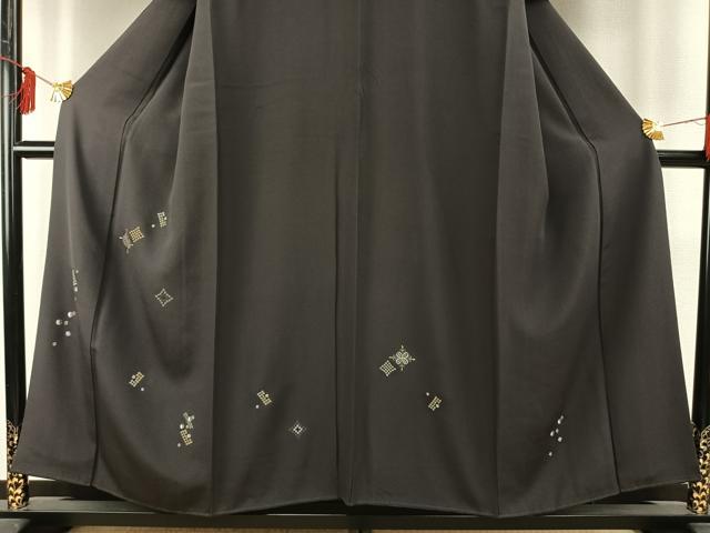 平和屋着物●訪問着 総刺繍 幾何学文様 金銀糸 正絹 逸品 AABE1712fy