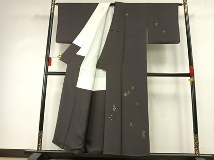 平和屋着物●訪問着 総刺繍 幾何学文様 金銀糸 正絹 逸品 AABE1712fy