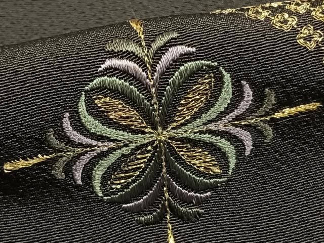 平和屋着物●訪問着 総刺繍 幾何学文様 金銀糸 正絹 逸品 AABE1712fy