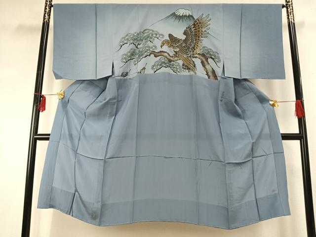 平和屋着物○男性 紬 アンサンブル 長襦袢(無双仕立て)セット 霞文