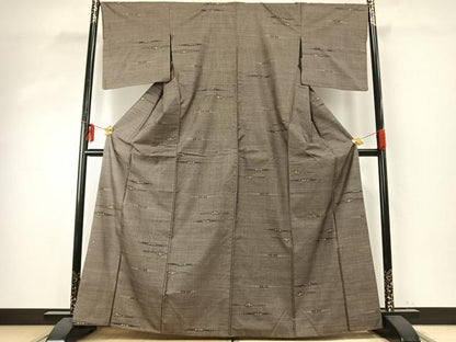 平和屋着物●本場大島紬　カタス7マルキ　総絣　装飾文　正絹　逸品　AABE1736fy
