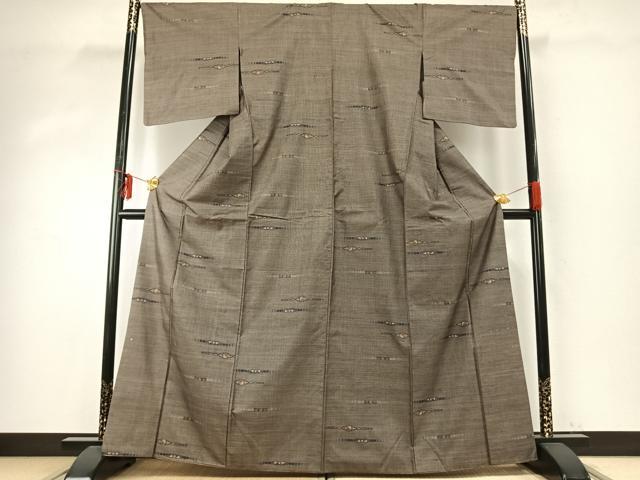平和屋着物●本場大島紬　カタス7マルキ　総絣　装飾文　正絹　逸品　AABE1736fy