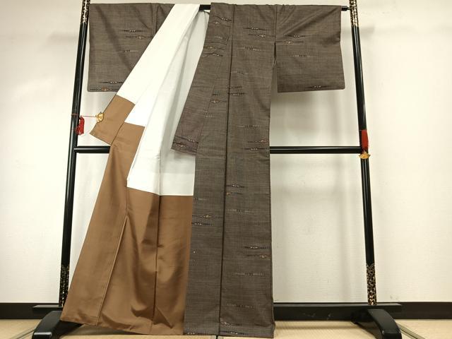 平和屋着物●本場大島紬　カタス7マルキ　総絣　装飾文　正絹　逸品　AABE1736fy