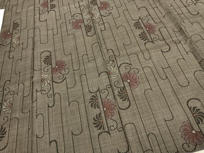 平和屋着物●本場大島紬　一元絣　花唐草文　正絹　逸品　AABE1737fy