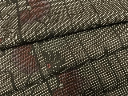 平和屋着物●本場大島紬　一元絣　花唐草文　正絹　逸品　AABE1737fy