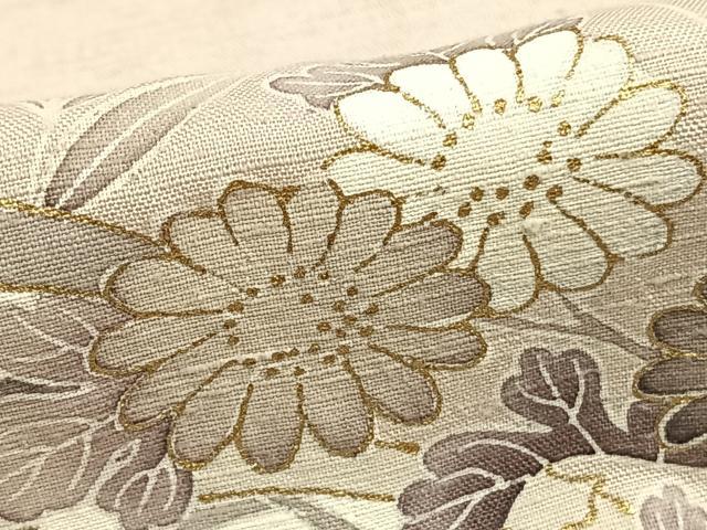 平和屋着物●訪問着 紬地 風景花文 金彩 正絹 逸品 AABE1751fy
