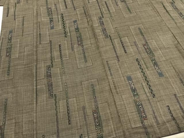 平和屋着物●本場大島紬　カタス7マルキ　幾何学文様　正絹　逸品　AABE1758fy