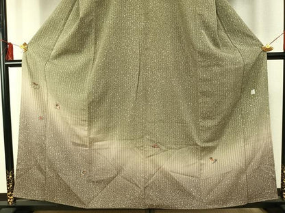 平和屋着物●訪問着　総刺繍　宝尽くし文様　暈し染め　金彩　正絹　逸品　AABE1764fy