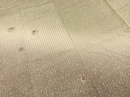 平和屋着物●訪問着　総刺繍　宝尽くし文様　暈し染め　金彩　正絹　逸品　AABE1764fy