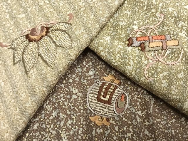 平和屋着物●訪問着　総刺繍　宝尽くし文様　暈し染め　金彩　正絹　逸品　AABE1764fy