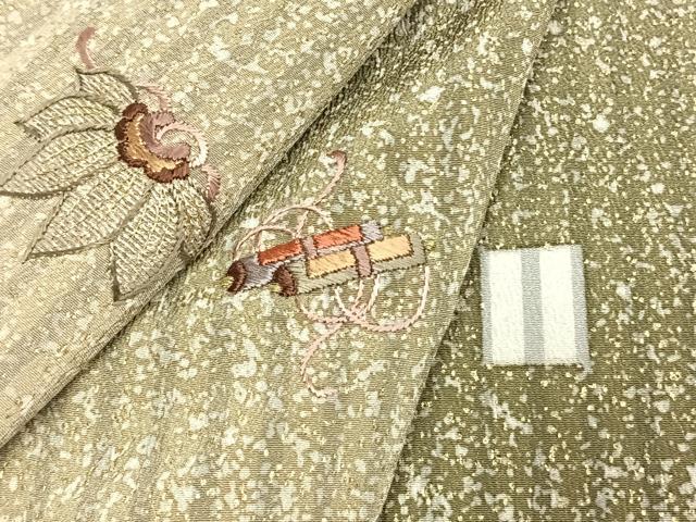 平和屋着物●訪問着　総刺繍　宝尽くし文様　暈し染め　金彩　正絹　逸品　AABE1764fy
