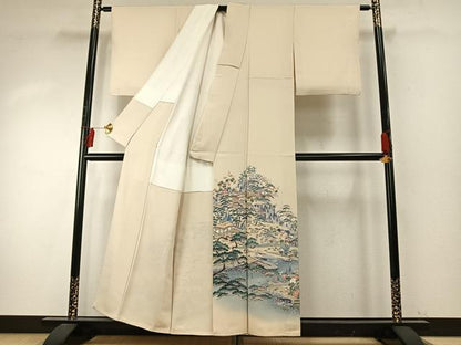 平和屋着物●豪華色留袖　友禅　作家物　風景文　暈し染め　正絹　逸品　AABE1767fy