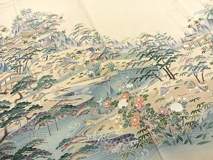 平和屋着物●豪華色留袖　友禅　作家物　風景文　暈し染め　正絹　逸品　AABE1767fy