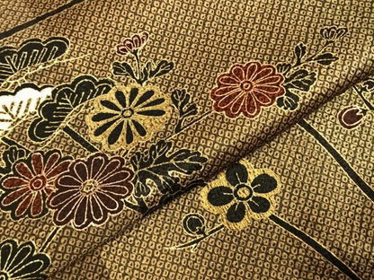 平和屋着物●訪問着 枝花文 暈し染め 金彩 正絹 逸品 AABE1772fy
