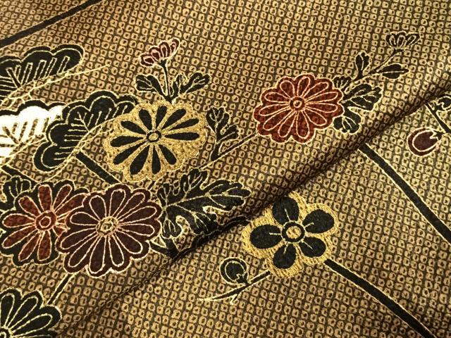 平和屋着物●訪問着 枝花文 暈し染め 金彩 正絹 逸品 AABE1772fy