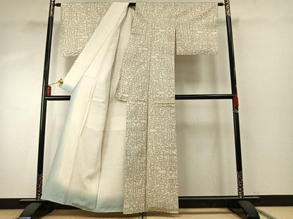 平和屋着物●本場大島紬　白大島　カタス9マルキ　竹文　正絹　逸品　AABE1779fy