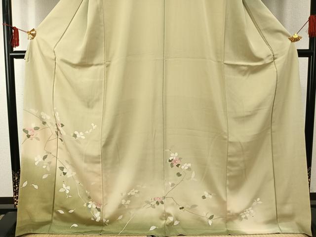 平和屋着物●訪問着　枝花文　暈し染め　正絹　逸品　AABE1783fy