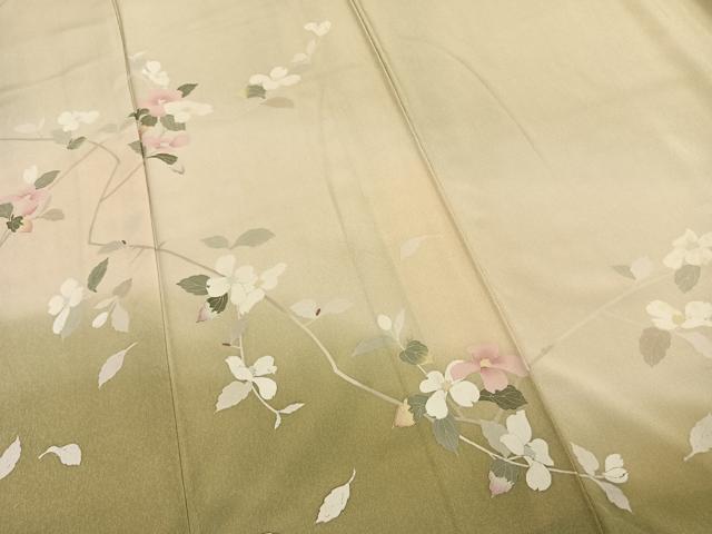 平和屋着物●訪問着　枝花文　暈し染め　正絹　逸品　AABE1783fy