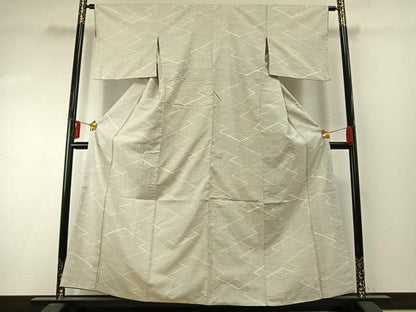 平和屋着物●塩沢紬　松皮菱文　正絹　逸品　AABE1792fy