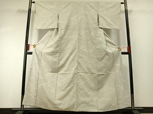 平和屋着物●塩沢紬　松皮菱文　正絹　逸品　AABE1792fy