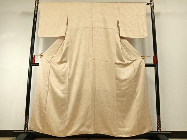 平和屋着物●上質な色無地 立波地紋 蜂蜜色 正絹 逸品 AABE1795fy