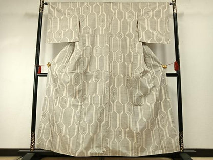 平和屋着物●本場大島紬　一元絣　亀甲文　正絹　逸品　AABE1801fy