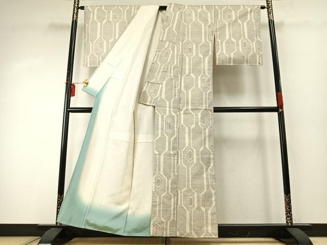 平和屋着物●本場大島紬　一元絣　亀甲文　正絹　逸品　AABE1801fy