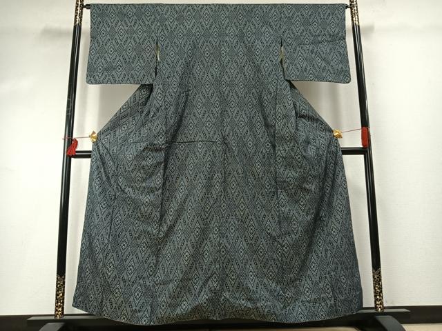 平和屋着物●本場大島紬　割り込み絣　正絹　逸品　AABE1802fy