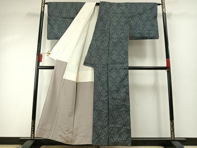 平和屋着物●本場大島紬　割り込み絣　正絹　逸品　AABE1802fy