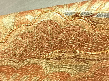 平和屋着物●豪華色留袖　駒刺繍　扇面熨斗花文　松　金彩　正絹　逸品　AABE1817fy