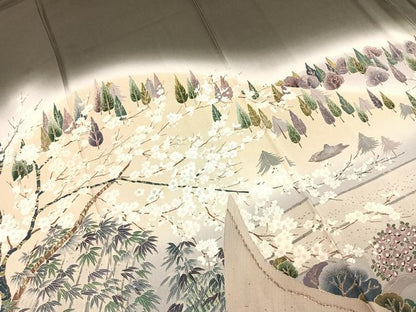 平和屋着物●川野栖山　訪問着　西芳寺　暈し染め　正絹　逸品　AABE1818fy