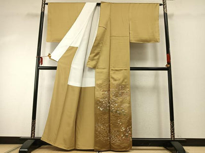 平和屋着物●色留訪問着　駒刺繍　風景花文　金彩　正絹　逸品　AABE1823fy