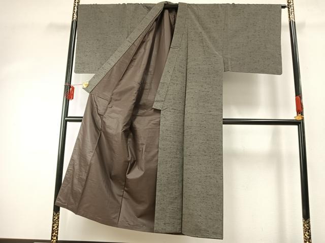 平和屋着物●男性 紬 アンサンブル 霞文 正絹 逸品 未使用 AABE1824fy