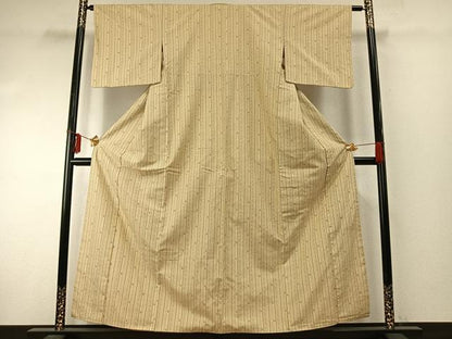 平和屋着物●上質な紬 縞 正絹 逸品 AABE1829fy