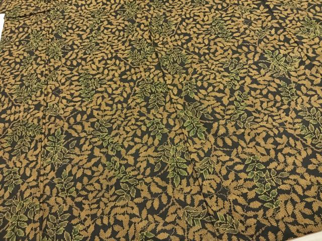 平和屋着物●本場大島紬 一元絣 枝葉文 正絹 逸品 AABE1833fy