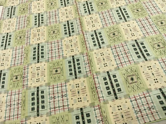 平和屋着物●上質な紬 市松文様 正絹 逸品 AABE1834fy