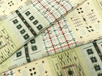 平和屋着物●上質な紬 市松文様 正絹 逸品 AABE1834fy