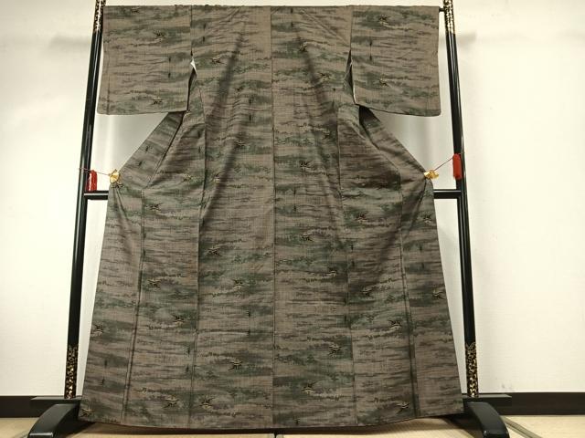 平和屋着物●本場大島紬　カタス9マルキ　京風景文　正絹　逸品　AABD5054cs 平和屋着物○本場大島紬 カタス9マルキ 風景文 正絹 逸品 AABE1841fy