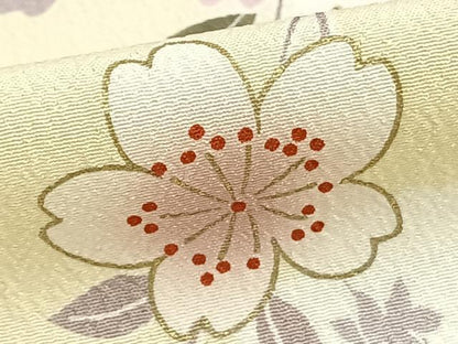 平和屋着物●小振袖　二尺袖　草花文　暈し染め　金彩　洗える着物　AABE1843fy